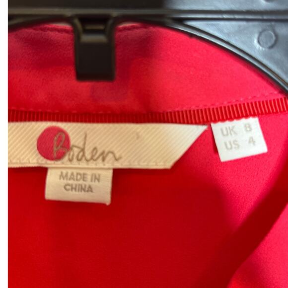 Boden Macie Blouse Pink Button Front Ruffle Size 4 - Picture 9 of 12